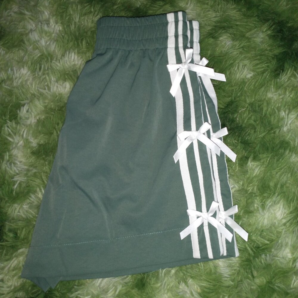 High-waist Track Shorts w/ Bows